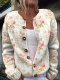 Margarita | Chaqueta de Punto Floral Rosa