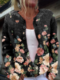 Nerea | Chaqueta de Punto Floral en Negro