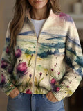 Carmen | Chaqueta de Punto Paisaje con Cardos