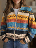 Inés | Chaqueta de Punto de Rayas en Zigzag