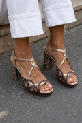Sandalias Slingback Cut-Out con Plataforma y Tira en T de Punta Abierta