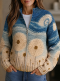 Yolanda | Chaqueta de Punto Acolchada Girasoles