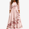Vestido Midi de Rosas de Jardín con Bolsillos