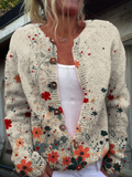 Sabrina | Chaqueta de Punto Floral en Canalé