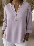 Lucía | Camiseta Henley Gofrada con Botones