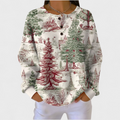 Lorena | Jersey crema con paisaje de bosque invernal