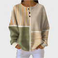 Luna | Jersey beige de rayas y patchwork