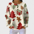 Olivia | Jersey crema con motivos navideños