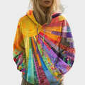 Aurora | Sudadera de patchwork multicolor con capucha