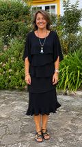 Sofía – Vestido Elegante y Fluido con Volantes