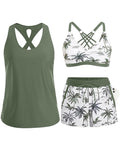 Maren | Conjunto de Tankini, Bikini y Pareo de Tres Piezas