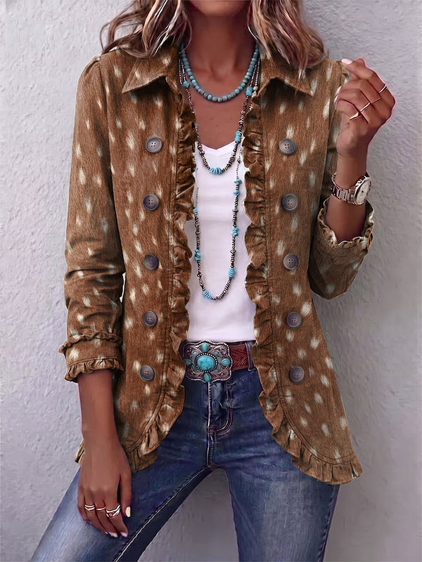 Nicolasa | Chaqueta Estampado Animal con Volantes