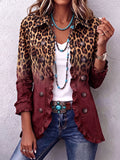 Tomasa | Chaqueta Blazer Leopardo Vino con Volantes